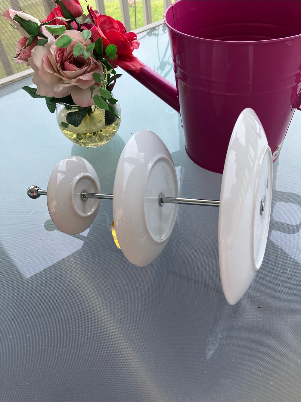 Porcelain 3 Tier White Serving Dish With Sparkling Silver Polka Dots - Picture 6 of 11